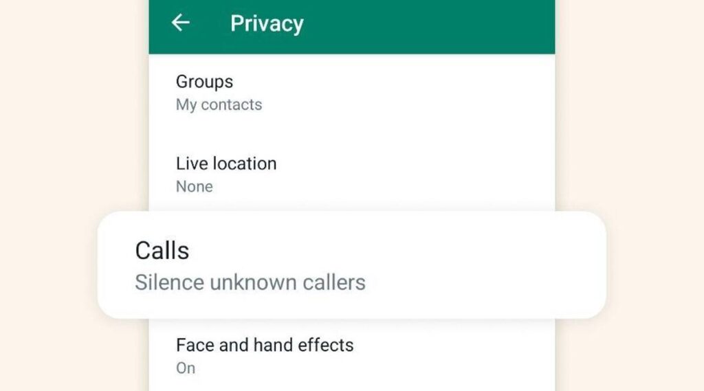 whatsapp silence unknown calls