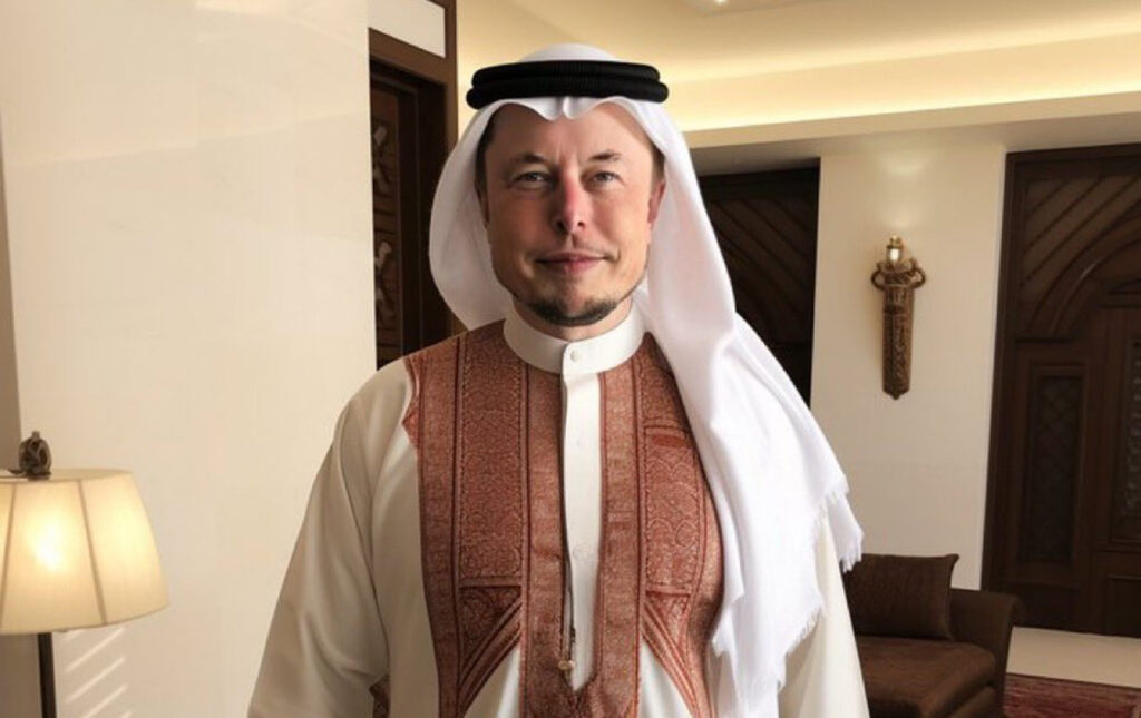 إيلون ماسك يرتدي الزي الخليجي