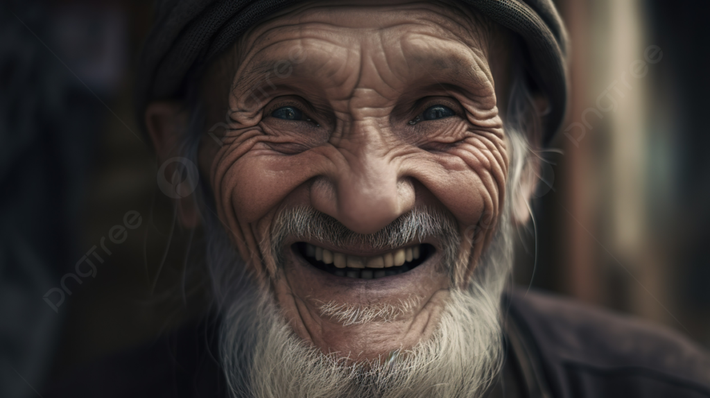 pngtree an old man with curly beard laughing picture image 3173590