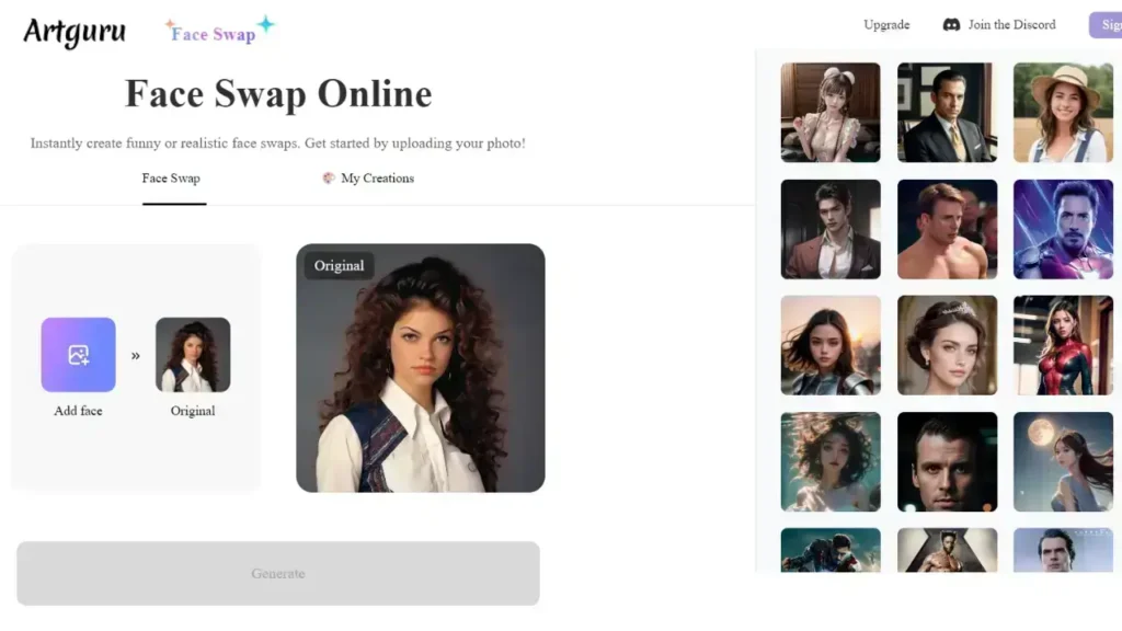 Artguru Face Swap AI