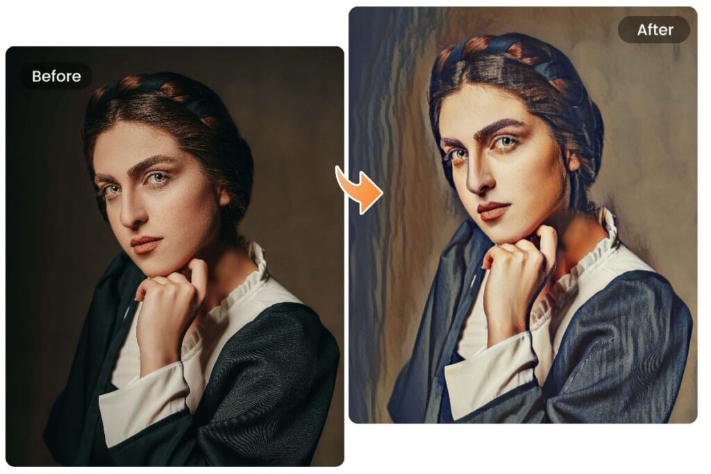 Turn a woman portrait into a renaissance painting with Fotor