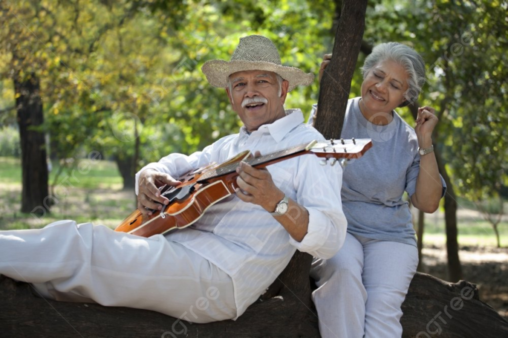 pngtree old man playing the guitar vector picture image 2265782