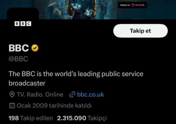 بي بي سي تحول حسابها إلى اللون الأسود