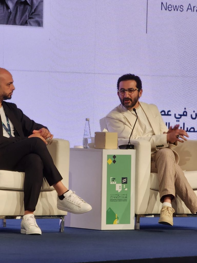 أحمد حلمي ومروان حامد وأحمد مراد في المؤتمر الدولي للنشر العربي لمناقشة أسرار صناعة السينما