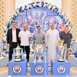 منصور بن زايد يستقبل إدارة مانشستر سيتي والمدير الفني بيب جوارديولا