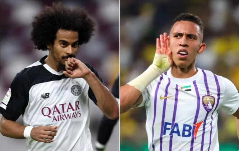 سفيان رحيمي لاعب العين الإماراتي، وأكرم عفيف لاعب السد القطري