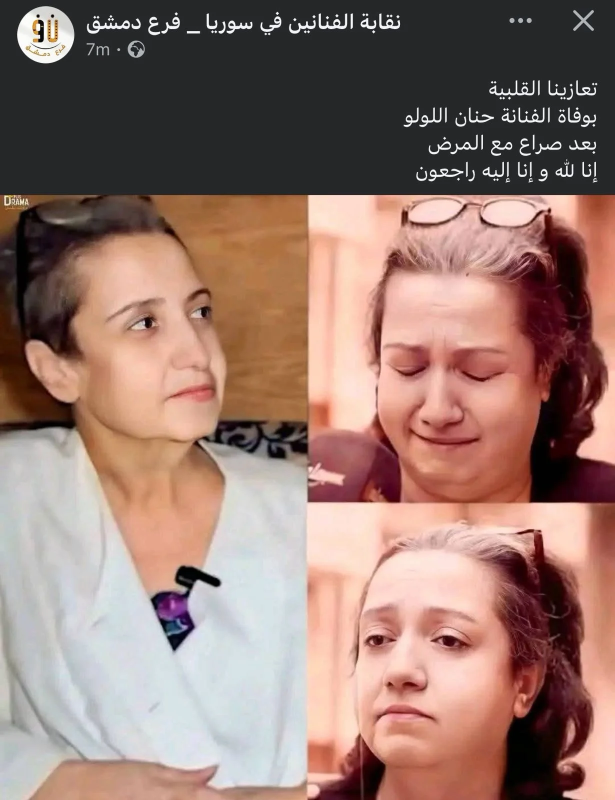 حنان اللولو.. رحيل نجمة الدراما السورية بعد صراع طويل مع السرطان حنان اللولو