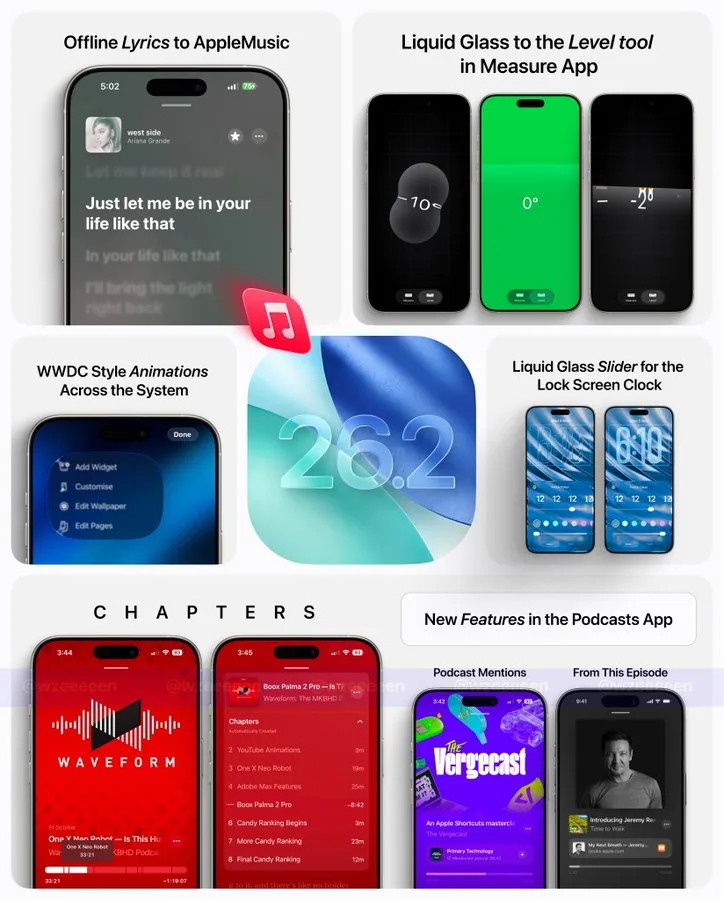 أبل تُطلق iOS 26.2 مع ميزات مبتكرة وتحسينات أمان قوية أبل