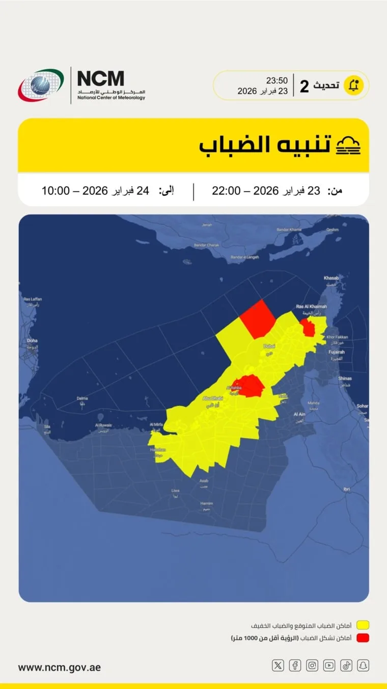 تحذير من ضباب كثيف حتى صباح الثلاثاء.. وشرطة أبوظبي تخفّض السرعات إلى 80 كم/س IMG 4048