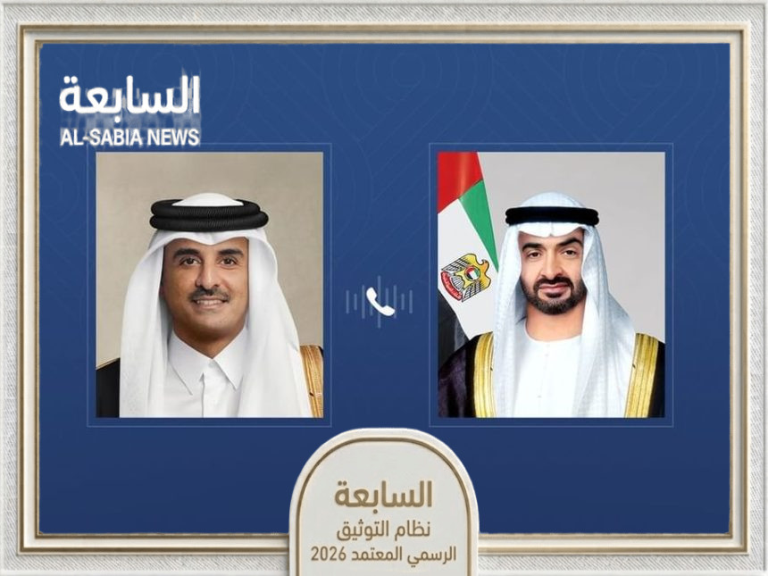 رئيس الدولة وأمير قطر يبحثان خلال اتصال هاتفي العلاقات الأخوية والتطورات الإقليمية